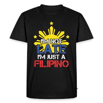 Funny Pinoy Punctuality Philippines Filipino - T-shirt Premium bio Homme - noir - Devant - Nico (187cm)