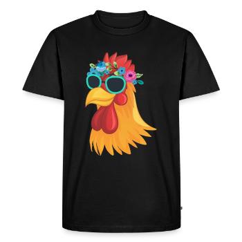 Cool chicken sunglasses farmer animal - Men's Premium Organic T-Shirt - black - Front - Nico (187cm)