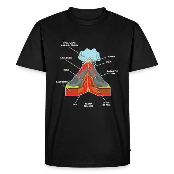 Volcan volcanique éruption géologue scientifique magma - T-shirt Premium bio Homme - noir - Devant - Nico (187cm)
