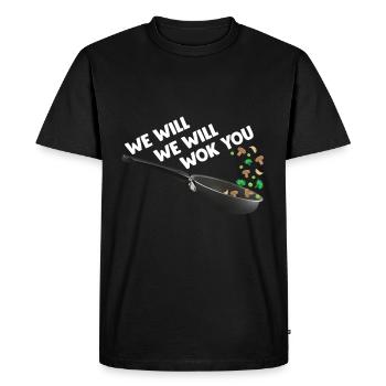 Funny cooking asian cuisine food wok cook - Men's Premium Organic T-Shirt - black - Front - Nico (187cm)