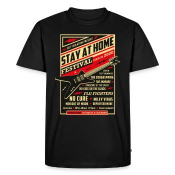 Quarantaine Distanciation sociale Festival Restez à la maison - T-shirt Premium bio Homme - noir - Devant - Nico (187cm)