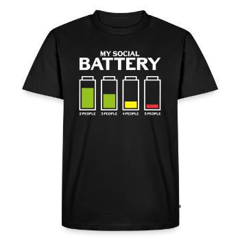 Béliers de batterie sociale introvertie maladroite - T-shirt Premium bio Homme - noir - Devant - Nico (187cm)