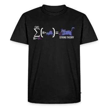 String theory kitten science physicist cat - Men's Premium Organic T-Shirt - black - Front - Nico (187cm)