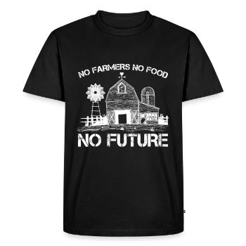 Support for farmers Proud agriculture - Men's Premium Organic T-Shirt - black - Front - Nico (187cm)