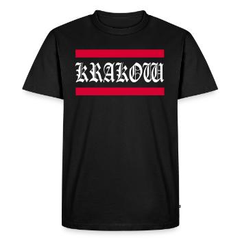 Cracovie Pologne Drapeau Cracovie Polska - T-shirt Premium bio Homme - noir - Devant - Nico (187cm)