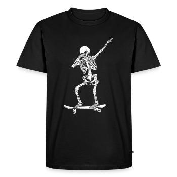 Skateboard rétro squelette de patinage tamponnant - T-shirt Premium bio Homme - noir - Devant - Nico (187cm)