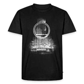 Instrument de musique rock guitare acoustique vintage - T-shirt Premium bio Homme - noir - Devant - Nico (187cm)