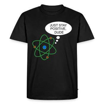 Proton Drôle Science Chimie Physique Nerd - T-shirt Premium bio Homme - noir - Devant - Nico (187cm)