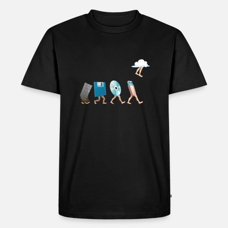 Computer Engineering Software Diskette USB Wolke - Männer Premium Bio T-Shirt - Schwarz