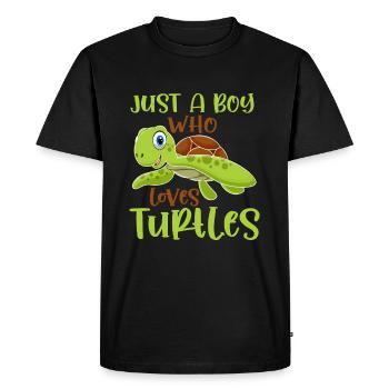 Tortues amateurs Jeunes Reptiles Fan Enfant - T-shirt Premium bio Homme - noir - Devant - Nico (187cm)