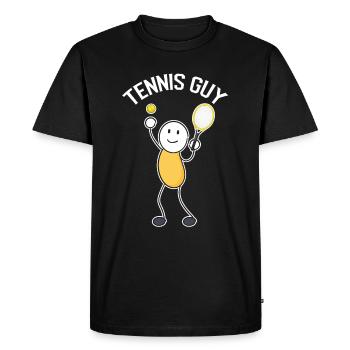 Balle de tennis drôle de joueur de tennis garçon - T-shirt Premium bio Homme - noir - Devant - Nico (187cm)