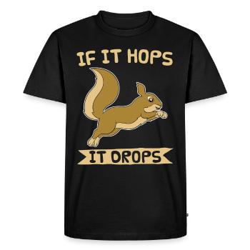 Hunter animal motif Squirrel - Men's Premium Organic T-Shirt - black - Front - Nico (187cm)