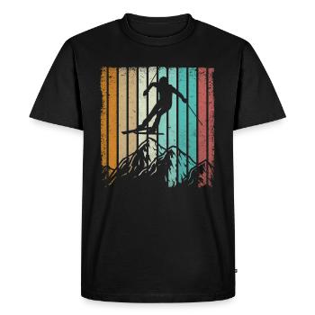 Ski ski ski vintage ski alpin ski ski - T-shirt Premium bio Homme - noir - Devant - Nico (187cm)