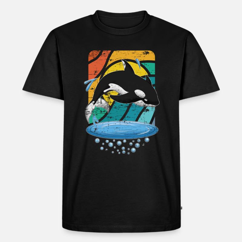 Schwertwal Killerwal Orca - Männer Premium Bio T-Shirt - Schwarz