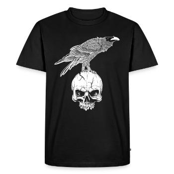 Viking Odin Mythology Gift Crow Raven - Men's Premium Organic T-Shirt - black - Front - Nico (187cm)