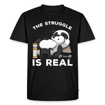 Weightlifting Sports Funny Gym Workout Panda - Men's Premium Organic T-Shirt - black - Front - Nico (187cm)