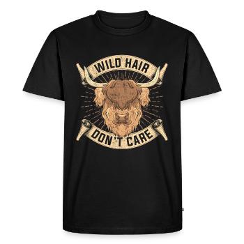 Funny gift Scottish Highland beef - Men's Premium Organic T-Shirt - black - Front - Nico (187cm)