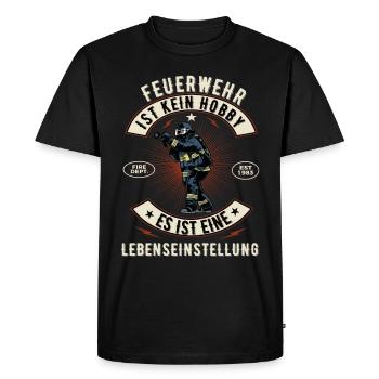 Feuerwehr Feuerwehrmann Freiwillige Feuerwehr 112 - Männer Premium Bio T-Shirt - Schwarz - Vorne - Nico (187cm)