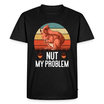 Noix Mon problème Écureuil Écureuil Rongeur Noix - T-shirt Premium bio Homme - noir - Devant - Nico (187cm)