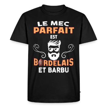 Mac Bordelais Et Parfait - T-shirt Premium bio Homme - noir - Devant - Nico (187cm)