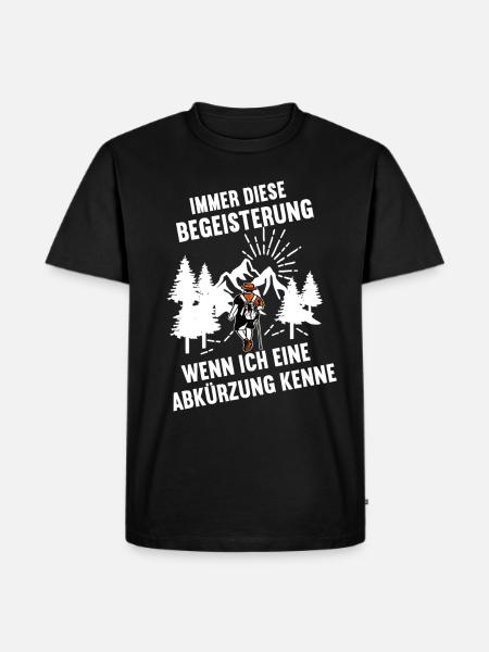 Immer diese Begeisterung Wandern - Männer Premium Bio T-Shirt - Schwarz