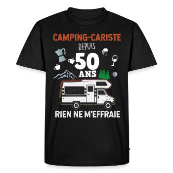 camping cariste je suis retraité - T-shirt Premium bio Homme - noir - Devant - Nico (187cm)