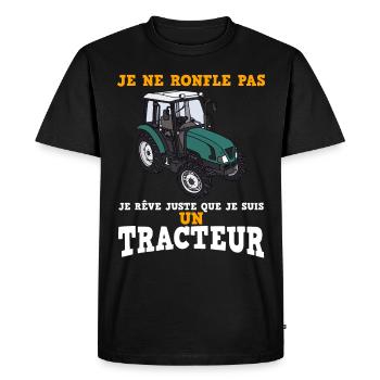Mon Rêve De Tracteur Cadeau Homme Humour - T-shirt Premium bio Homme - noir - Devant - Nico (187cm)