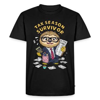 Survivant de la saison des impôts - T-shirt Premium bio Homme - noir - Devant - Nico (187cm)