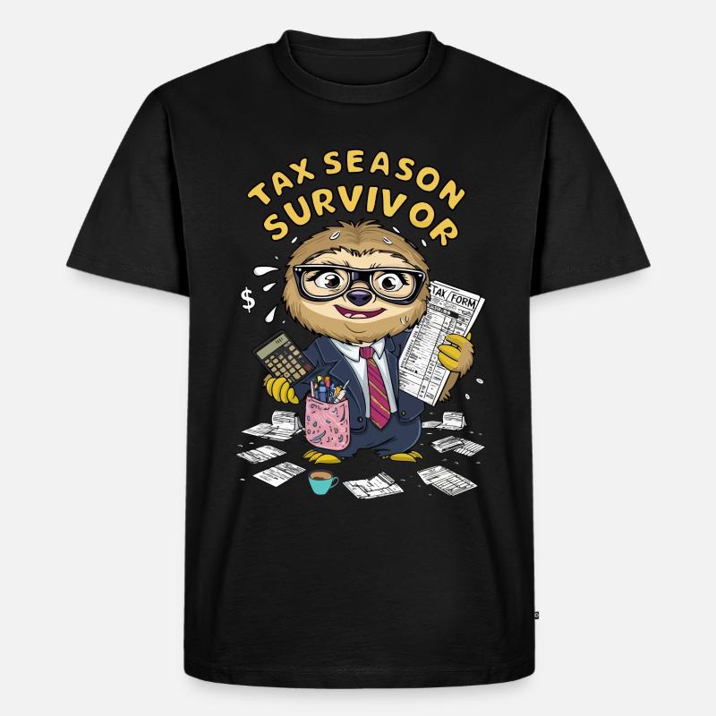Steuersaison Überlebender - Männer Premium Bio T-Shirt - Schwarz