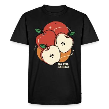 Half an apple - Men's Premium Organic T-Shirt - black - Front - Nico (187cm)