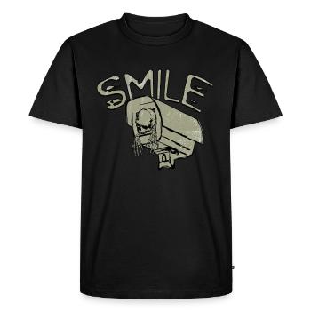 Squelette de cadeau de sourire de caméra de surveillance squelette - T-shirt Premium bio Homme - noir - Devant - Nico (187cm)