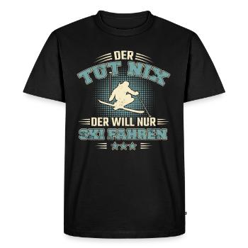 Lustiger Ski Wintersport Skifahrer Spruch Geschenk - Männer Premium Bio T-Shirt - Schwarz - Vorne - Nico (187cm)