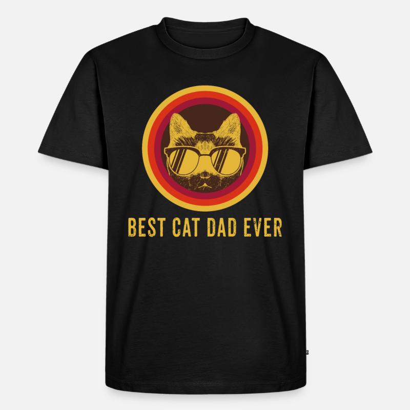 Best Cat Dad Ever - Männer Premium Bio T-Shirt - Schwarz