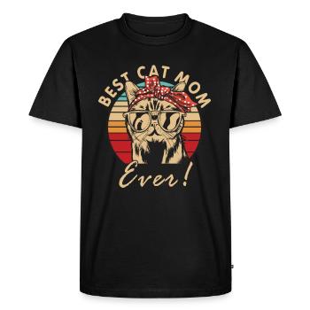 Meilleure maman de chat jamais Maman de chat vintage - T-shirt Premium bio Homme - noir - Devant - Nico (187cm)