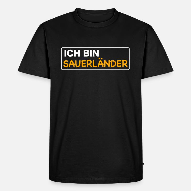 Ich bin Sauerländer - Männer Premium Bio T-Shirt - Schwarz