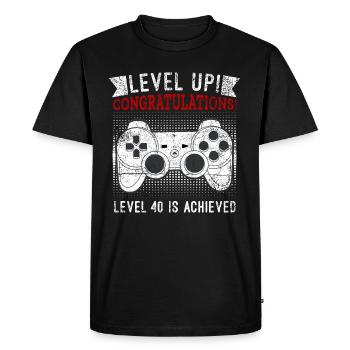 40 Anniversaire Level Up 40 Console de jeu - T-shirt Premium bio Homme - noir - Devant - Nico (187cm)