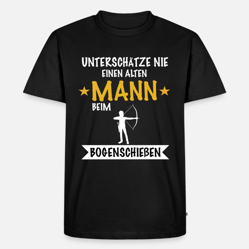 Bogenschießen Bogenschütze Bogen Geschenk - Männer Premium Bio T-Shirt - Schwarz
