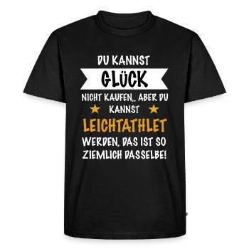 Leichtathletik Glück Geschenk - Männer Premium Bio T-Shirt - Schwarz - Vorne - Nico (187cm)