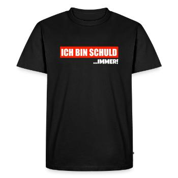 Immer bin ich Schuld - Männer Premium Bio T-Shirt - Schwarz - Vorne - Nico (187cm)