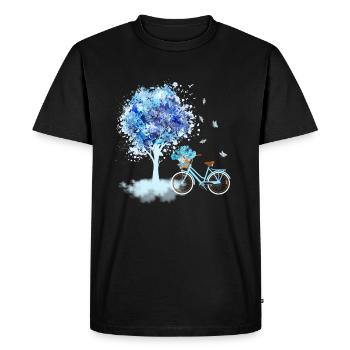 Floral Flowers Women's Wheel Bicycle Women - Men's Premium Organic T-Shirt - black - Front - Nico (187cm)