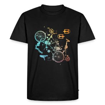 Vélo Pièces détachées Motif motif vélo motif - T-shirt Premium bio Homme - noir - Devant - Nico (187cm)