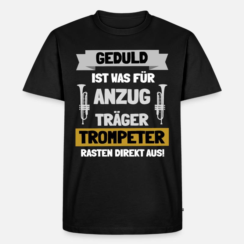 Trompeter - Männer Premium Bio T-Shirt - Schwarz