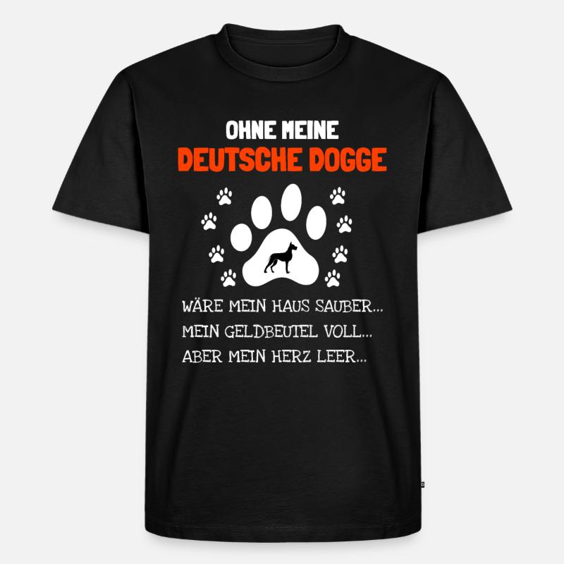 Deutsche Dogge Geschenkidee - Männer Premium Bio T-Shirt - Schwarz