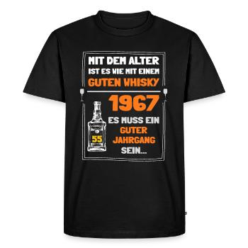 Geburtstagsgeschenk Whisky 1967 Jahrgang - Männer Premium Bio T-Shirt - Schwarz - Vorne - Nico (187cm)