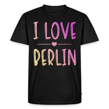 J’aime Berlin - T-shirt Premium bio Homme - noir - Devant - Nico (187cm)