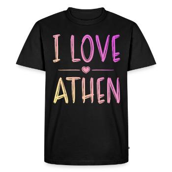 J’aime Athènes - T-shirt Premium bio Homme - noir - Devant - Nico (187cm)