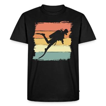 Diving vintage retro diving - Men's Premium Organic T-Shirt - black - Front - Nico (187cm)