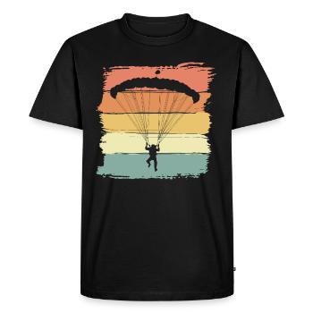 Skydiving vintage retro paraglider - Men's Premium Organic T-Shirt - black - Front - Nico (187cm)