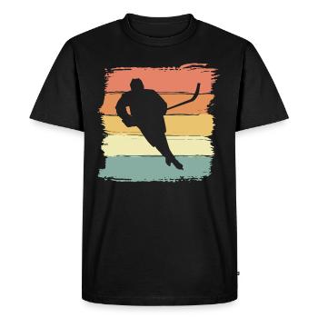 Hockey sur glace rétro pour les amateurs de hockey sur glace vintage - T-shirt Premium bio Homme - noir - Devant - Nico (187cm)