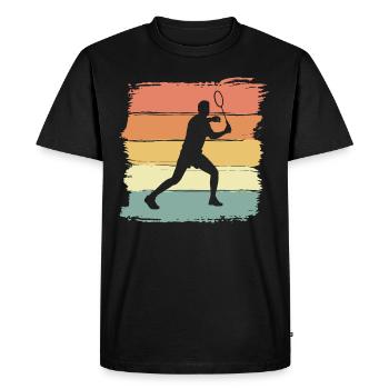 Badminton Rétro Vintage Badminton Cadeau - T-shirt Premium bio Homme - noir - Devant - Nico (187cm)